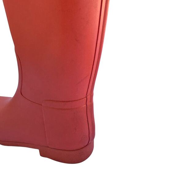 Hunter Original Wellies Tall Rain Boots US Size 9 Matte Orange Rubber Boots - Picture 10 of 12